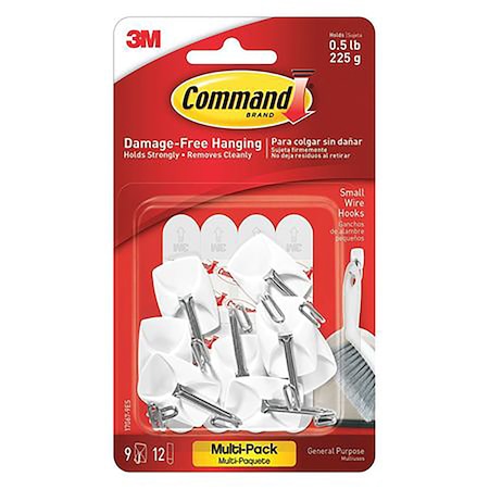 3M 3M Command Small Plastic Wire Hooks 1.625 in. L 1 pk 17067-9ES